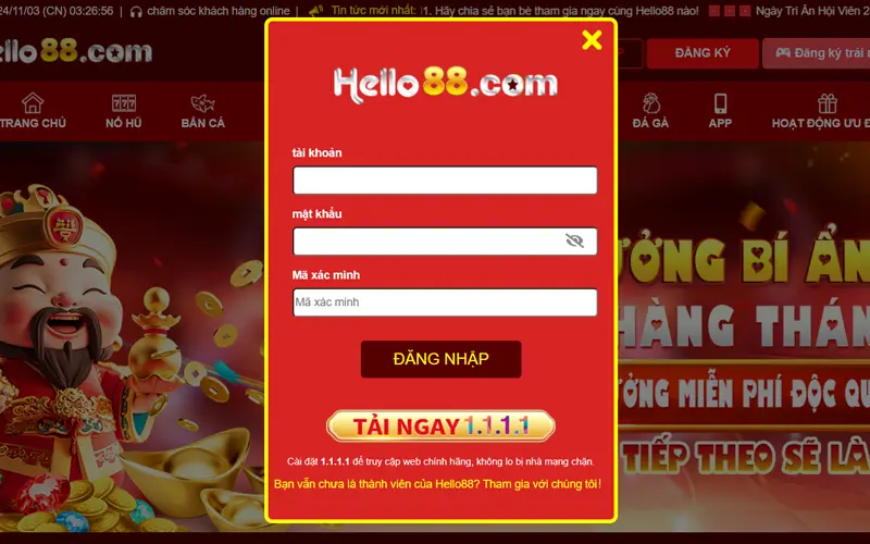 đăng nhập hello88